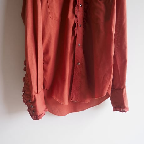70s "Wrangler" ruffle plaid western shirts