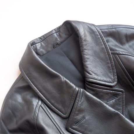 vintage black lamb leather coat