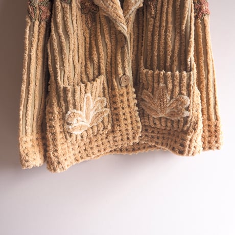 "Sandy Starkman" floral chenille art jacket