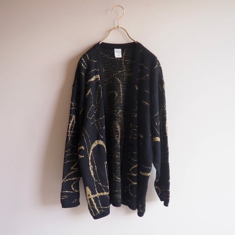 80〜90s abstract metallic cardigan