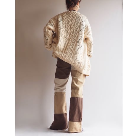 "LINTEX" popcorn oversized cardigan