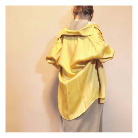 oversized yellow satin shirts