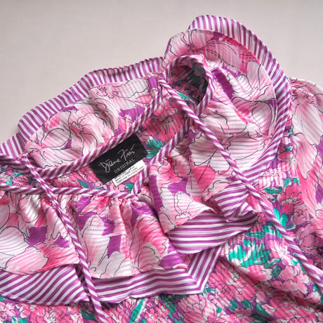 80s "Diane Freis" floral ruffle blouse (PK)