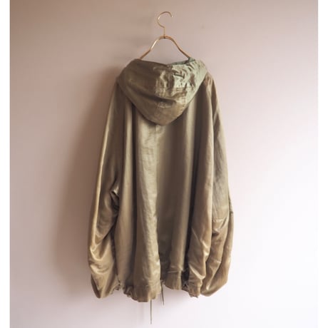 "Jet Set" oversized satin anorak parka