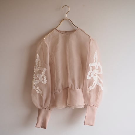vintage embroidered sheer blouse