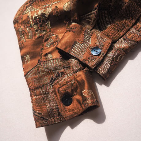 "chico's" copper brocade jacket