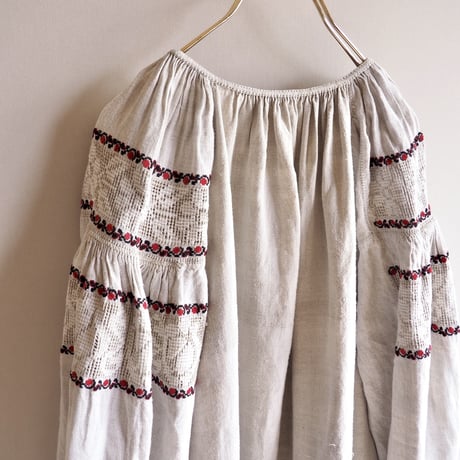 vintage ukrainian embroidered linen maxi dress