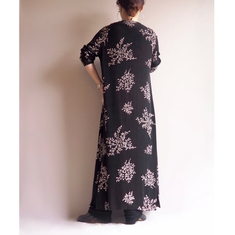 90s "Ronni Nicole" elastic floral maxi robe