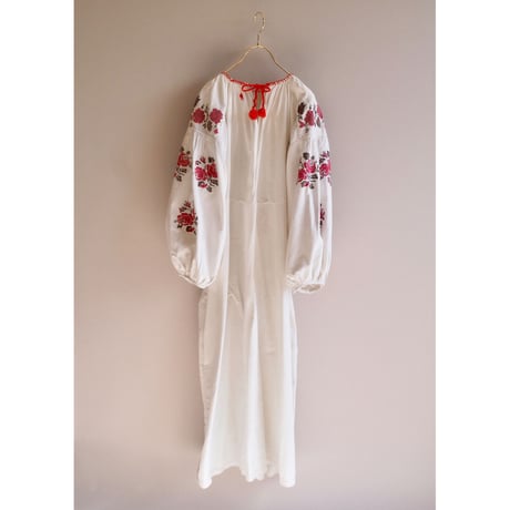 vintage ukrainian embroidered maxi dress