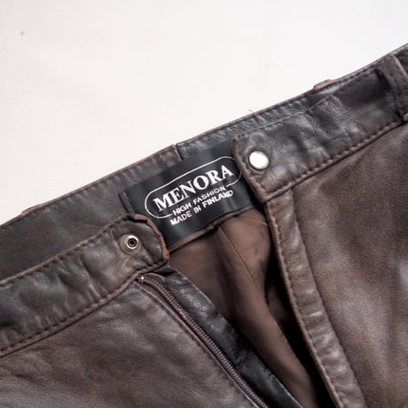 made in Finland leather tapered pants