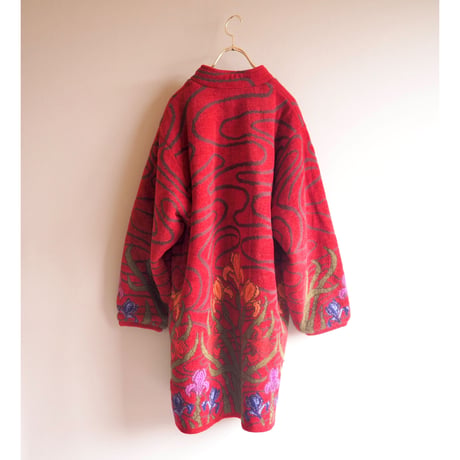 made in Italy floral knit coat