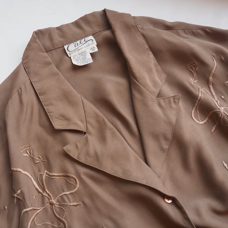 "Cali" embroidered rayon blouse & pants set