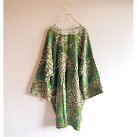 vintage african batik embroidered blouse