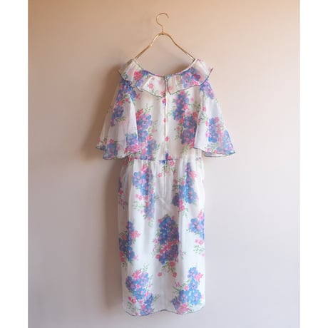 70s "HOGEVEEN" sheer floral midi dress