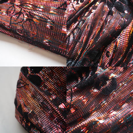 vintage metallic floral skirt