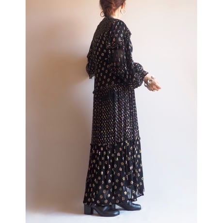 90s "ANGIE" metallic chiffon maxi dress