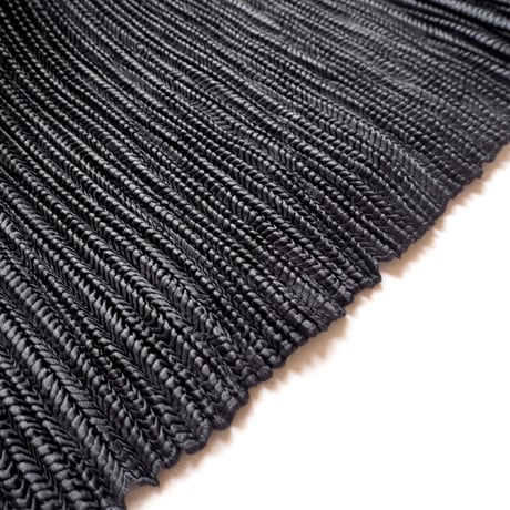black micro pleated maxi skirt