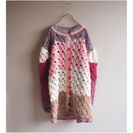vintage crochet switching hand knit cardigan