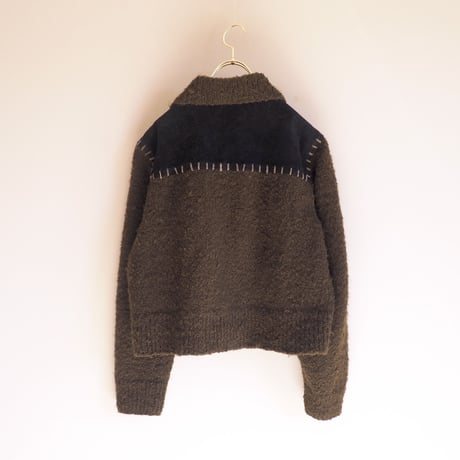 "Sandy Starkman" suede × knitted jacket