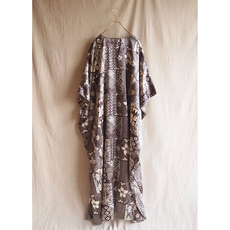 vintage satin ethnic kaftan maxi dress