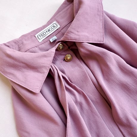 80s lavender modal design blouse