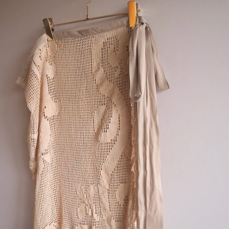 original remake lace fringe wrap skirt