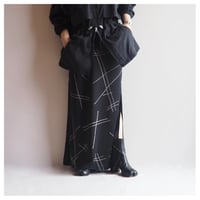 "GANTOS" abstract print side slit maxi skirt