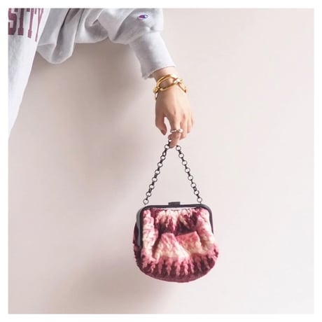 70〜80s woven knit mini bag