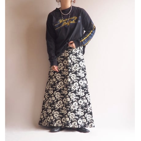 70s floral tapestry maxi skirt
