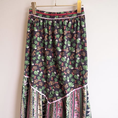 vintage cotton floral maxi skirt