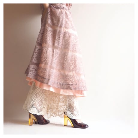 50s mauve lace midi dress