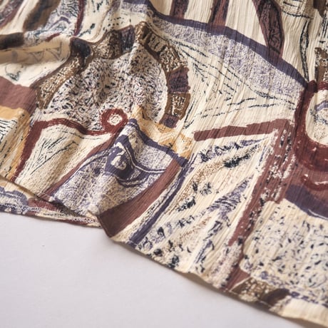 vintage abstract print s/s maxi dress