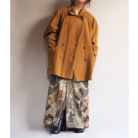vintage cocoon design wool coat