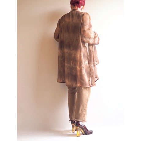 ”Re'Belle paris" brown marble sheer jacket