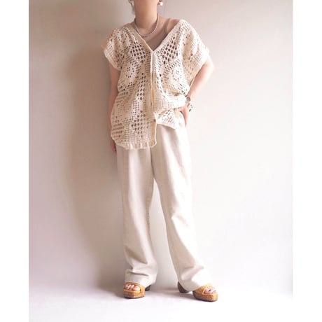 vintage floral crochet vest