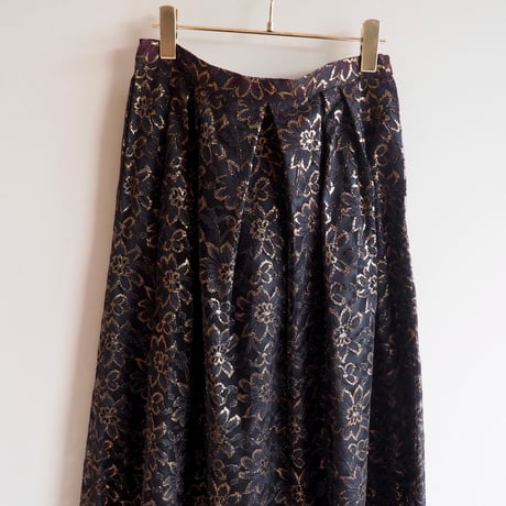 80s "Janet Maffei" lace flare maxi skirt