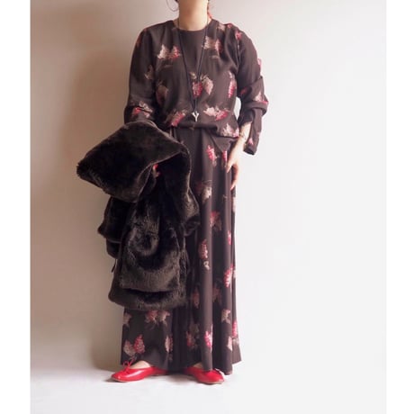 "Gianni Sport" lilac print blouse & maxi skirt set