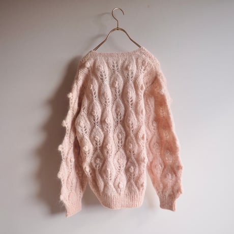 vintage fuzzy popcorn design cardigan
