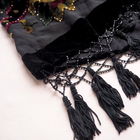 "MSK" floral silk burnout tassel robe