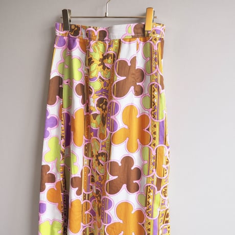 70s floral maxi skirt
