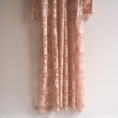 80s〜 tulle lace maxi dress