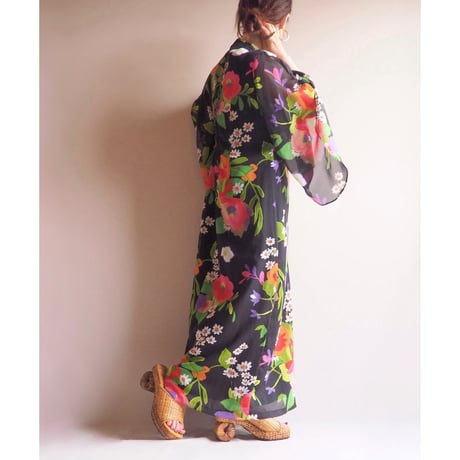 70s "Emiliana Wendel" floral sheer maxi dress