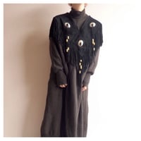 vintage suede leather fringe collar