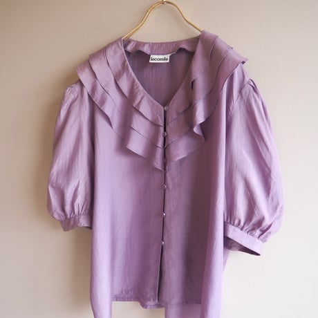 "lecomte" ruffle design silk blouse