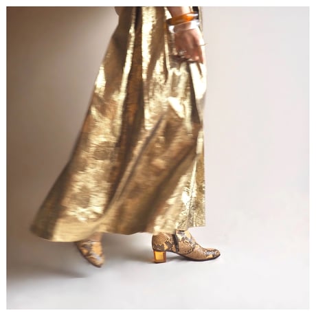 "MODA INTL" gold floral maxi skirt