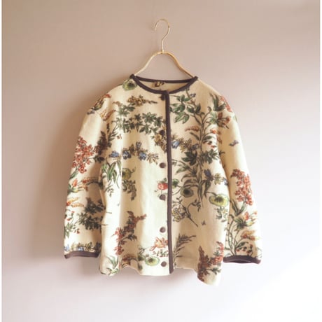 vintage floral piping cardigan