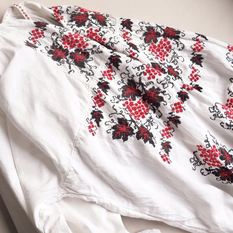 vintage ukrainian embroidered maxi dress