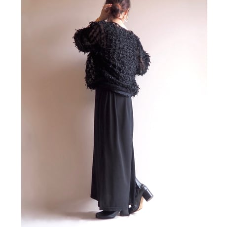 made in W.Germany ribbon design sheer blouse