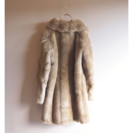 70s "Sears" beige faux fur coat