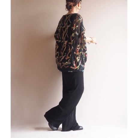 80s "PATRA" abstract metallic blouse